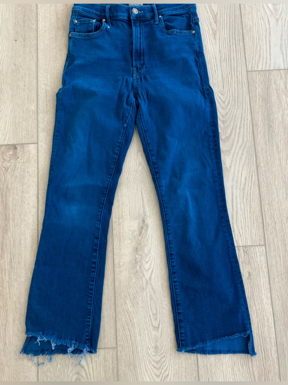 Mother The Insider Crop Step Fray Women 28 Blue EUC High Rise Jeans Girl Crush